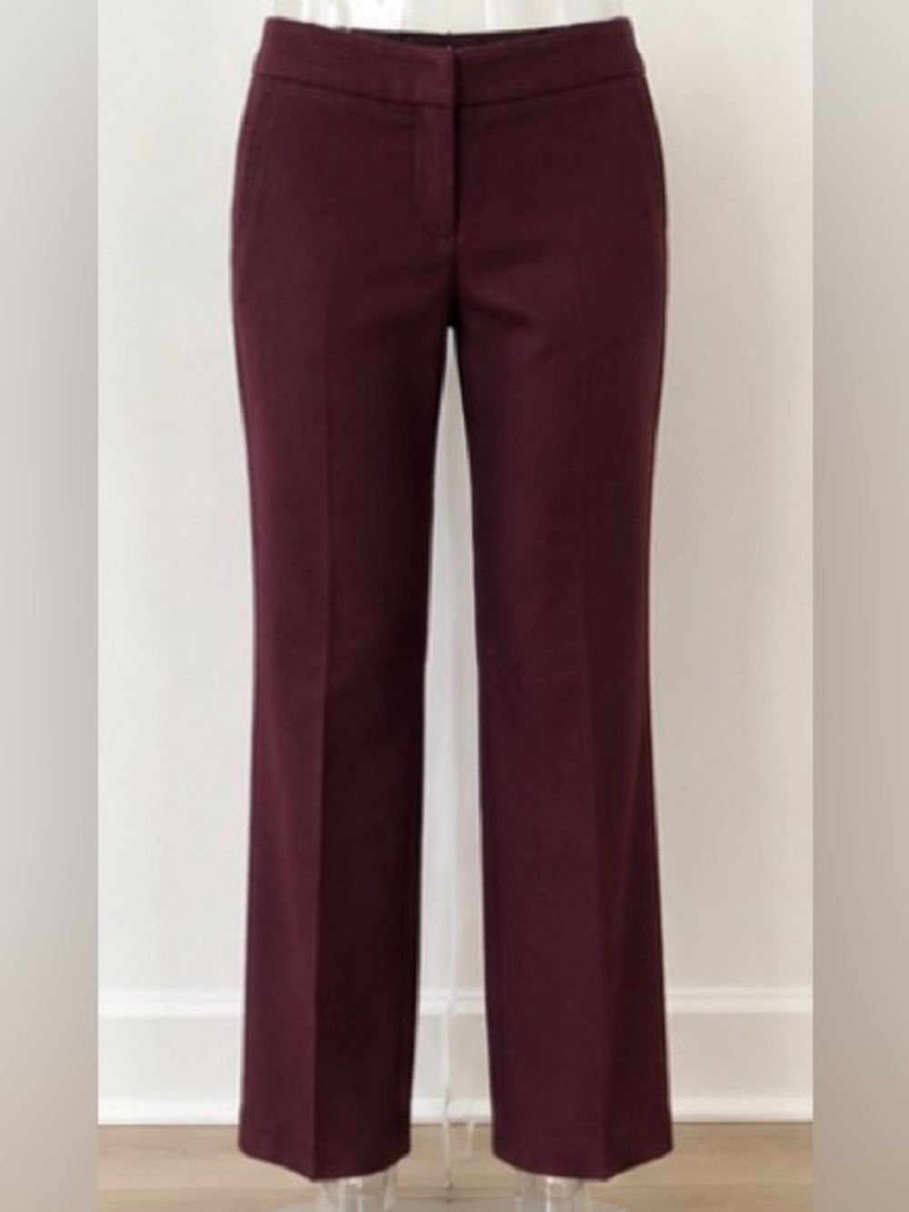 [BCBG MaxAzria] Wine Straight Leg Dress Pants Cotton Blend Size 0